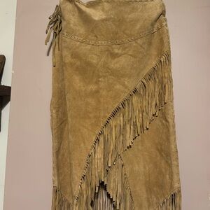 Vintage Scully suede fringe skirt.